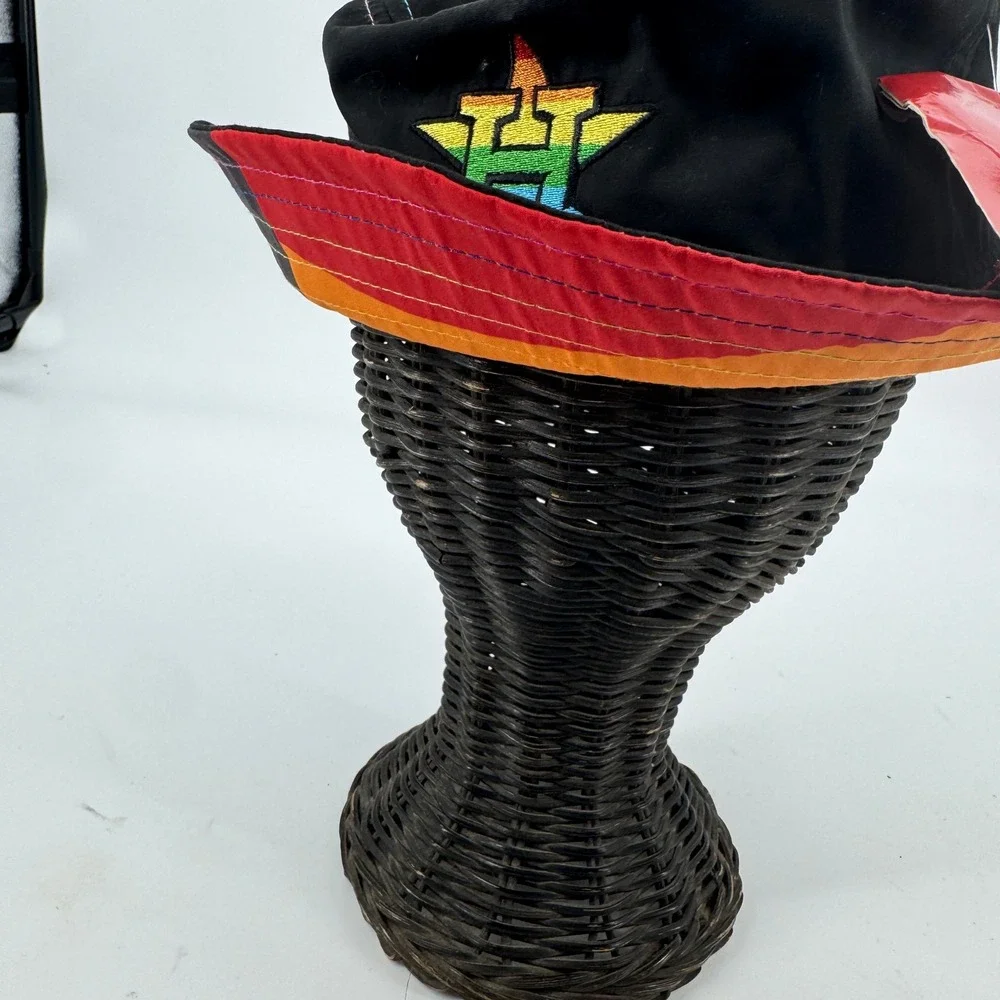 New Coca-Cola‎ Houston Astros Bucket Hat Mens OSFM Black Rainbow Pride Celebrate
